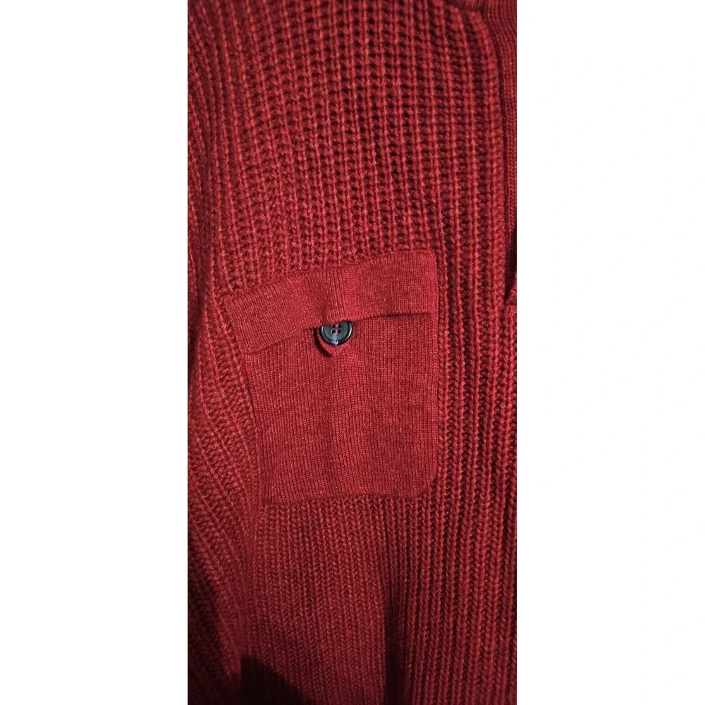 A.‎ Tiziano Lambswool Blend Chunky Long Sleeve Knit Sweater Men's 3XL Red Preppy